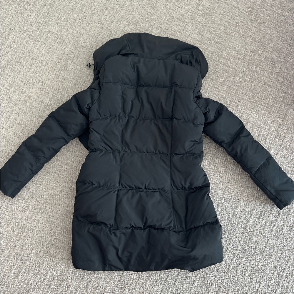 Zara Basic Black Puffer Coat Small - image 3